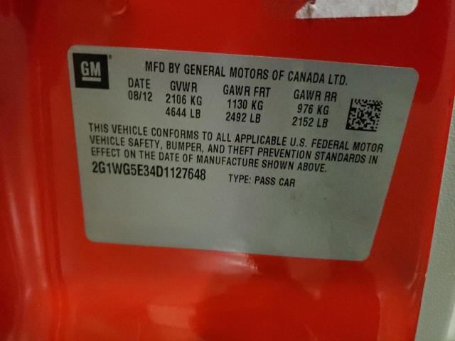 Photo 10 from auction – 2013 CHEVROLET IMPALA LT with VIN 2G1WG5E34D1127648