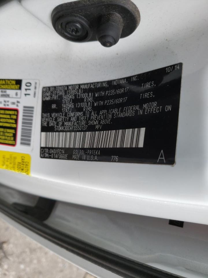 Photo 10 from auction – 2015 TOYOTA SIENNA LE with VIN 5TDKK3DC4FS550137