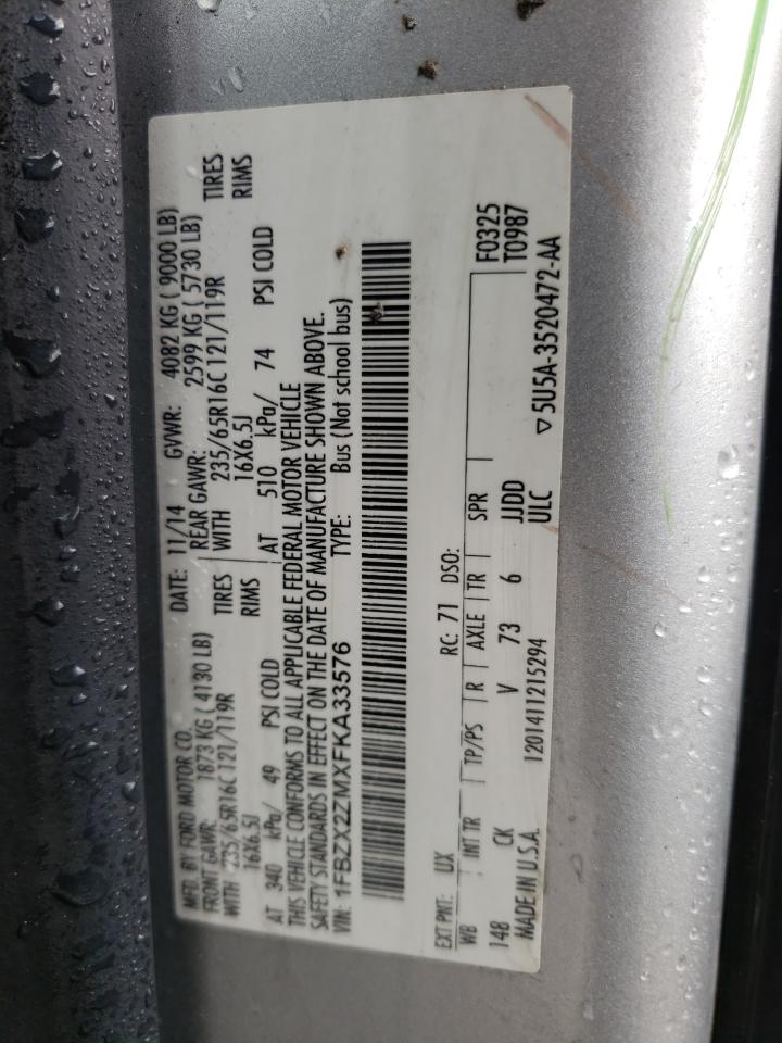 Photo 10 from auction – 2015 FORD TRANSIT T- with VIN 1FBZX2ZMXFKA33576