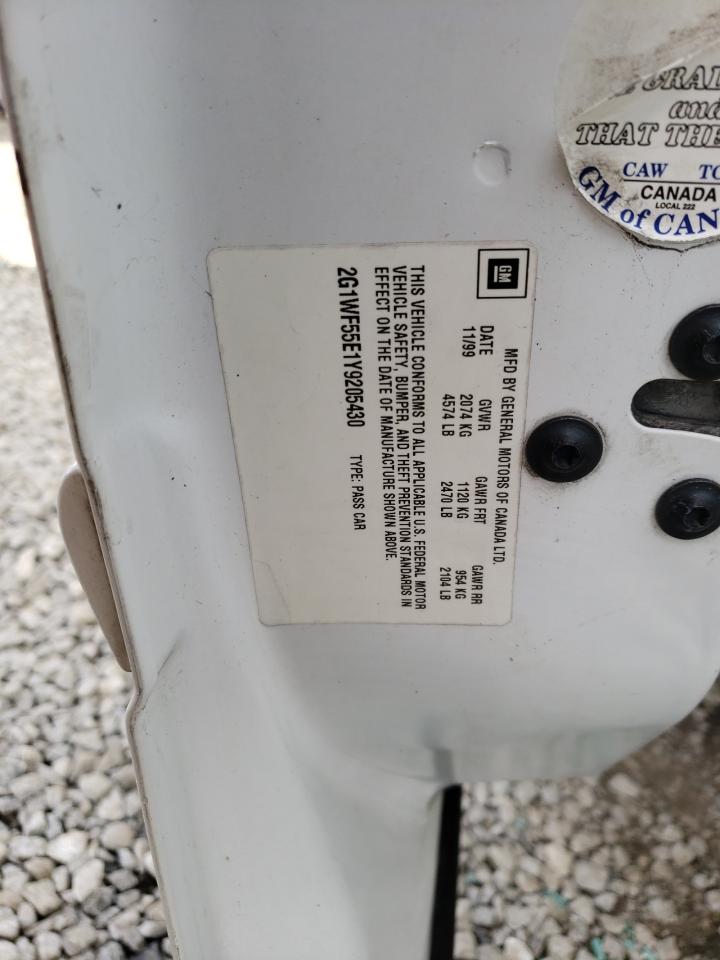 Photo 10 from auction – 2000 CHEVROLET IMPALA with VIN 2G1WF55E1Y9205430