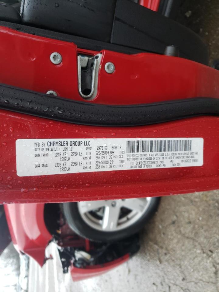 Photo 10 from auction – 2012 DODGE JOURNEY SX with VIN 3C4PDCBG3CT353872