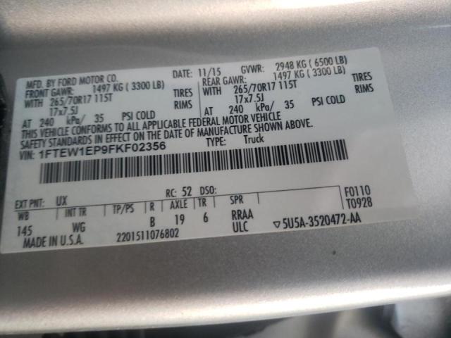 Photo 10 from auction – 2015 FORD F150 SUPER with VIN 1FTEW1EP9FKF02356