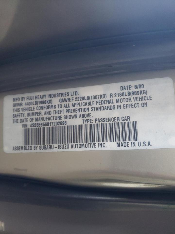 Photo 10 from auction – 2001 SUBARU LEGACY GT with VIN 4S3BE656817202698