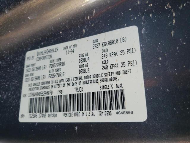 Photo 10 from auction – 2005 DODGE DAKOTA QUA with VIN 1D7HW48N85S200070