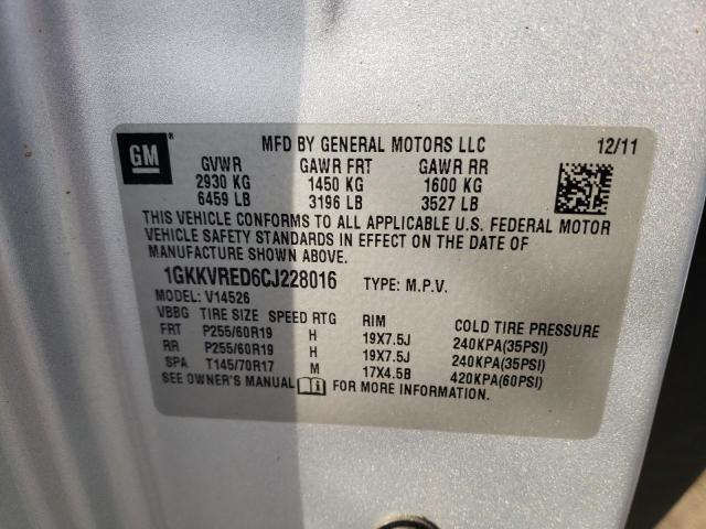 Photo 10 from auction – 2012 GMC ACADIA SLT with VIN 1GKKVRED6CJ228016