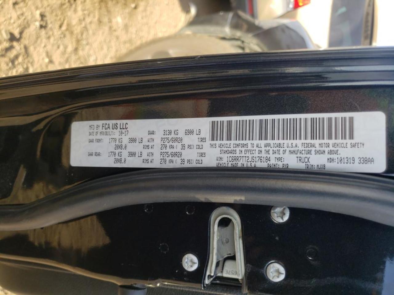 Photo 10 from auction – 2018 RAM 1500 SLT with VIN 1C6RR7TT2JS176184