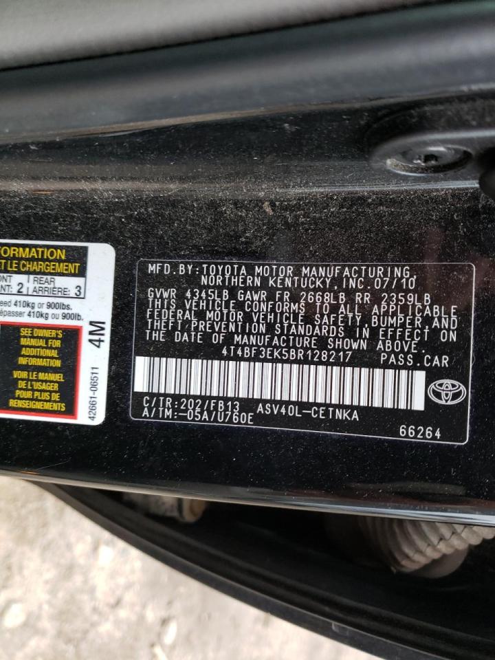 Photo 10 from auction – 2011 TOYOTA CAMRY BASE with VIN 4T4BF3EK5BR128217