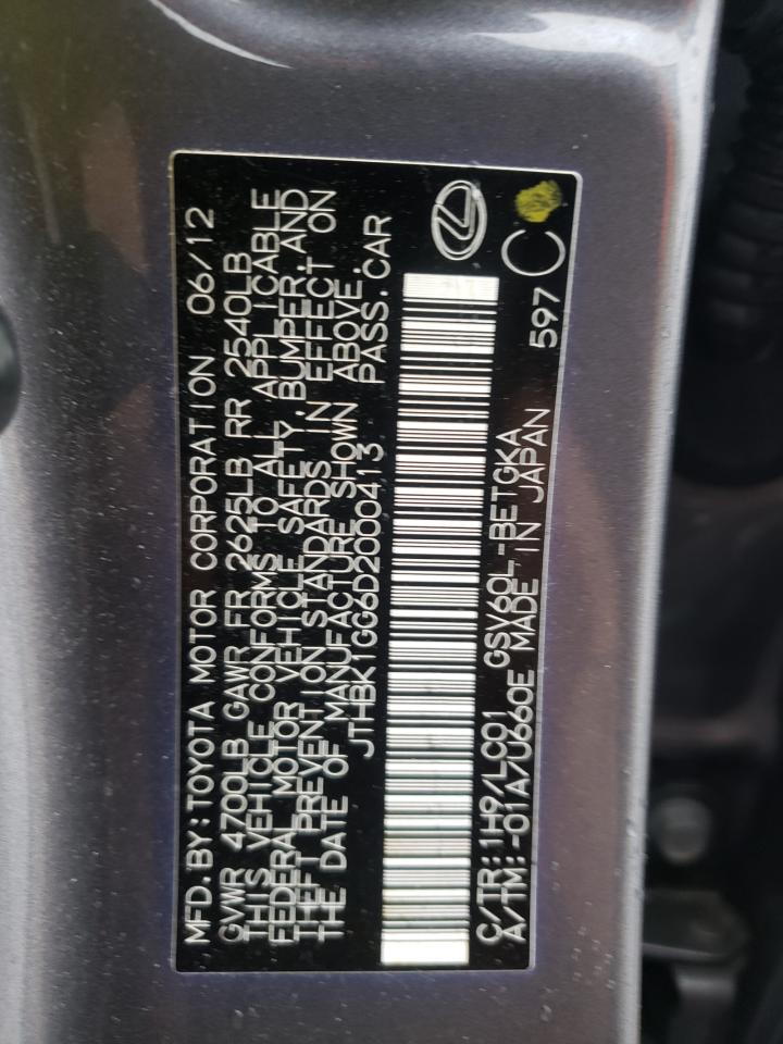 Photo 10 from auction – 2013 LEXUS ES 350 with VIN JTHBK1GG6D2000413