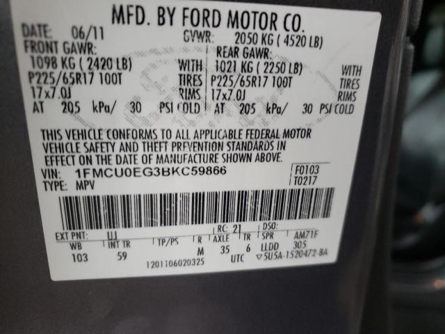 Photo 10 from auction – 2011 FORD ESCAPE LIM with VIN 1FMCU0EG3BKC59866