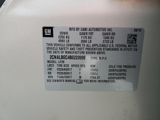 Photo 10 from auction – 2011 CHEVROLET EQUINOX LS with VIN 2CNALBEC4B6220998