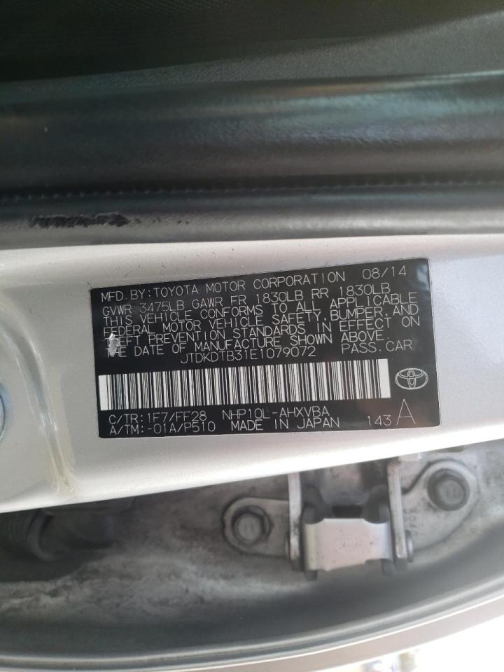 Photo 10 from auction – 2014 TOYOTA PRIUS C with VIN JTDKDTB31E1079072
