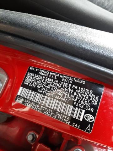Photo 10 from auction – 2015 TOYOTA YARIS with VIN VNKKTUD33FA040871