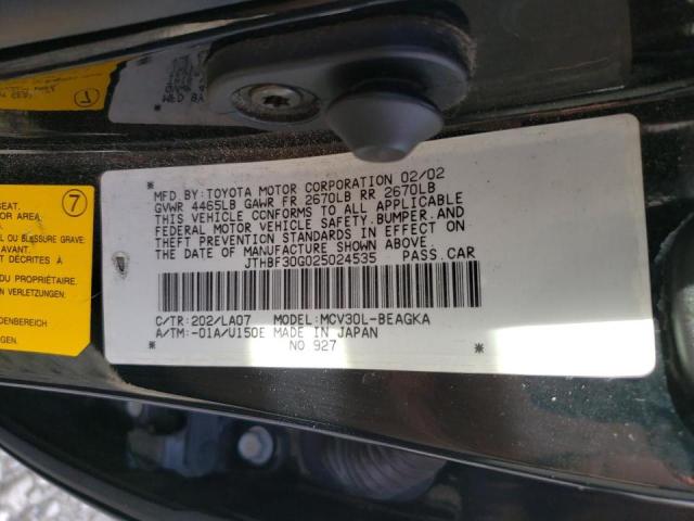 Photo 10 from auction – 2002 LEXUS ES 300 with VIN JTHBF30G025024535