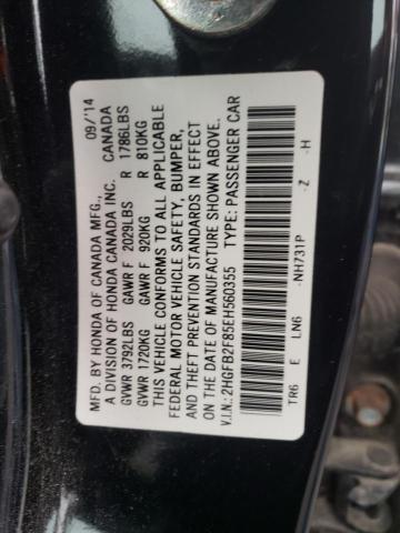 Photo 10 from auction – 2014 HONDA CIVIC EX with VIN 2HGFB2F85EH560355