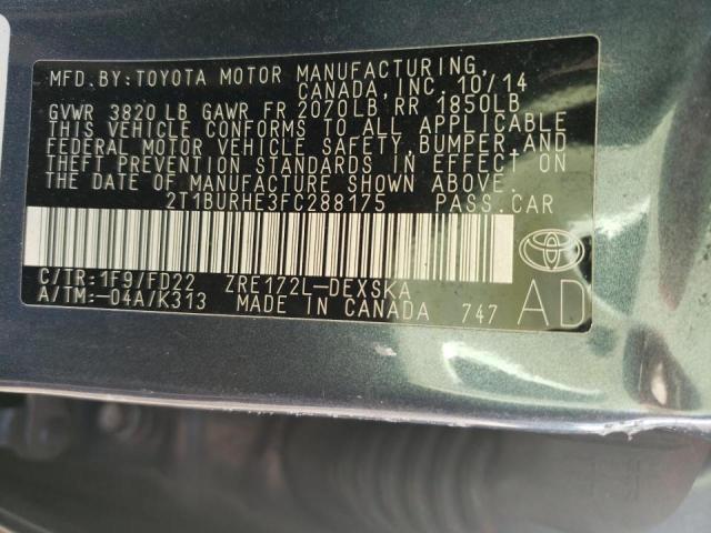Photo 10 from auction – 2015 TOYOTA COROLLA L with VIN 2T1BURHE3FC288175
