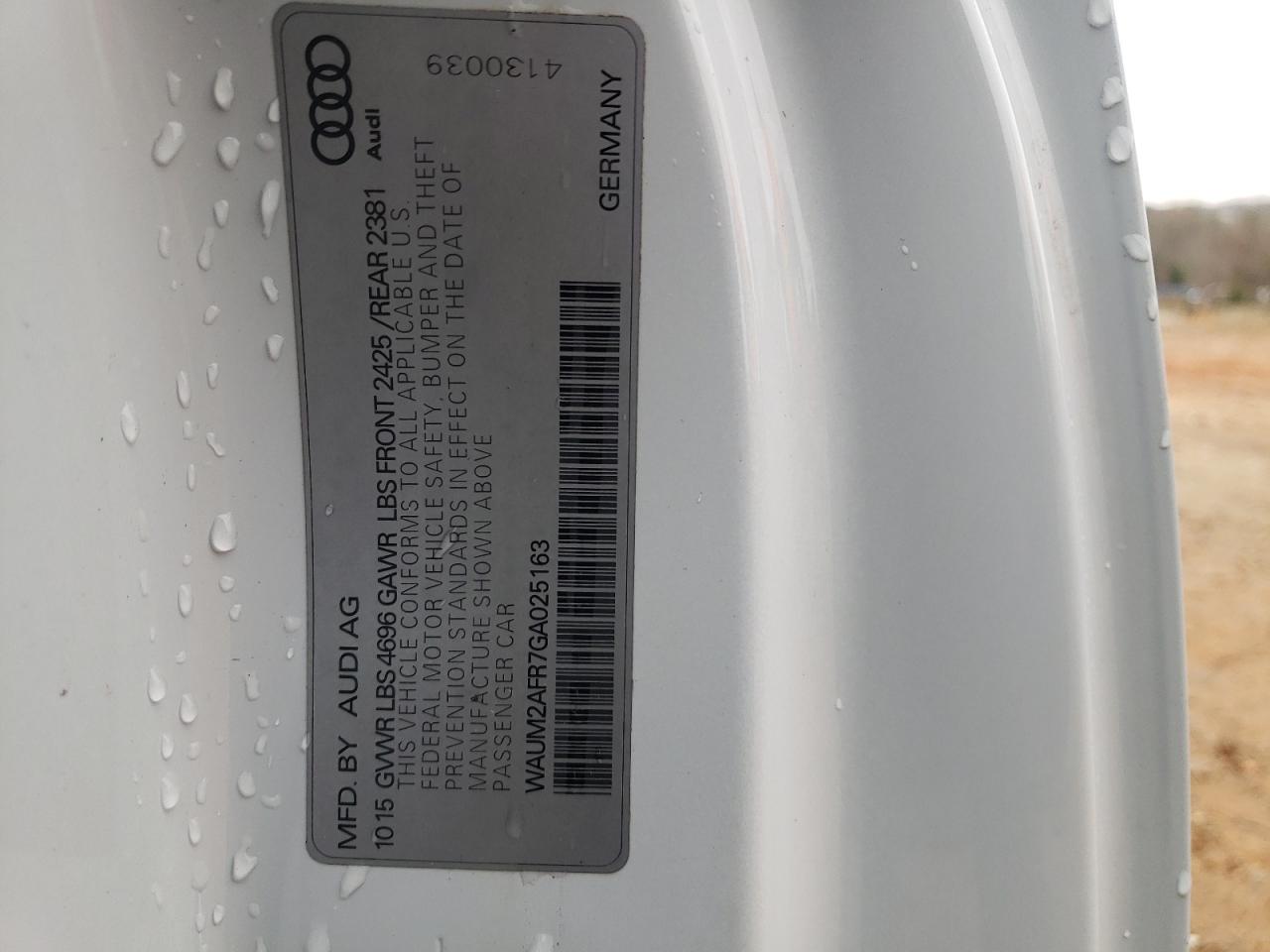 Photo 10 from auction – 2016 AUDI A5 PREMIUM with VIN WAUM2AFR7GA025163