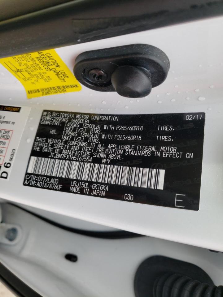 Photo 10 from auction – 2017 LEXUS GX 460 with VIN JTJBM7FX1H5167554