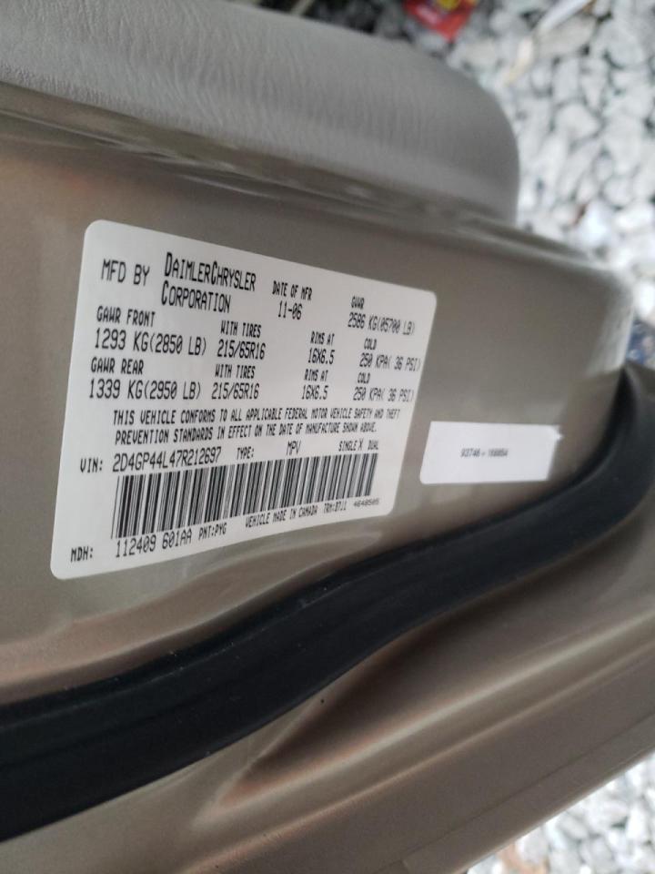 Photo 10 from auction – 2007 DODGE GRAND CARA with VIN 2D4GP44L47R212697