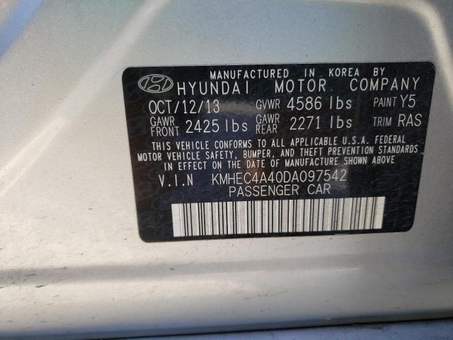 Photo 10 from auction – 2013 HYUNDAI SONATA HYB with VIN KMHEC4A40DA097542