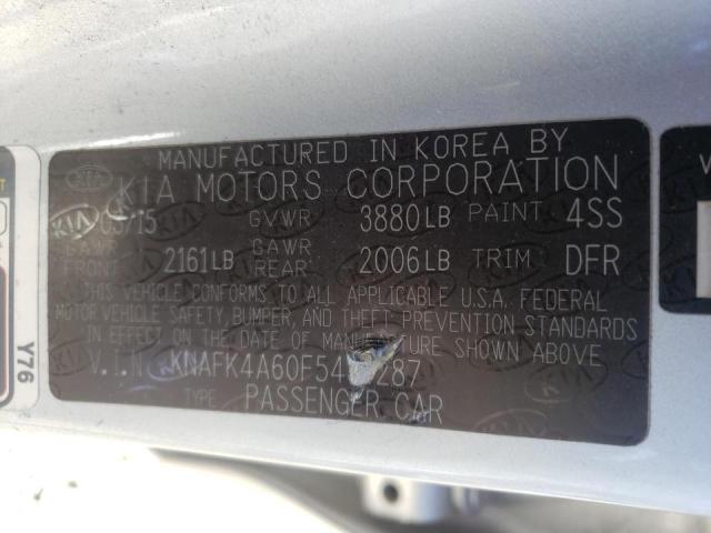 Photo 10 from auction – 2015 KIA FORTE LX with VIN KNAFK4A60F5436287