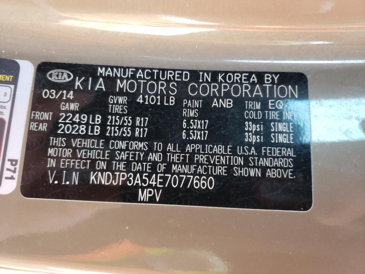 Фото 10 с аукциона – 2014 KIA SOUL + с VIN KNDJP3A54E7077660