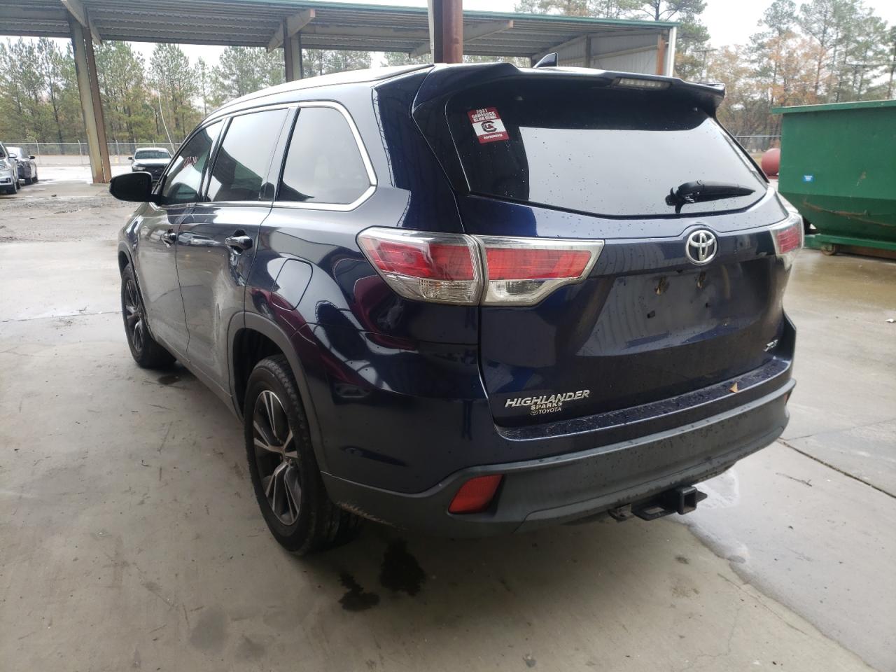Photo 3 from auction – 2016 TOYOTA HIGHLANDER with VIN 5TDKKRFH1GS165650
