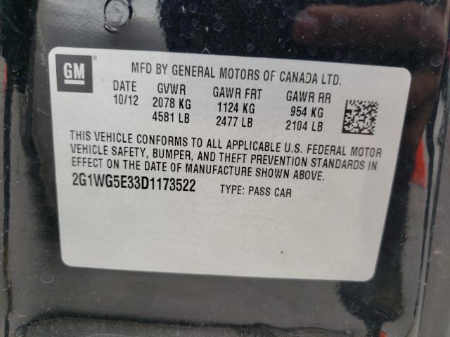 Photo 10 from auction – 2013 CHEVROLET IMPALA LT with VIN 2G1WG5E33D1173522