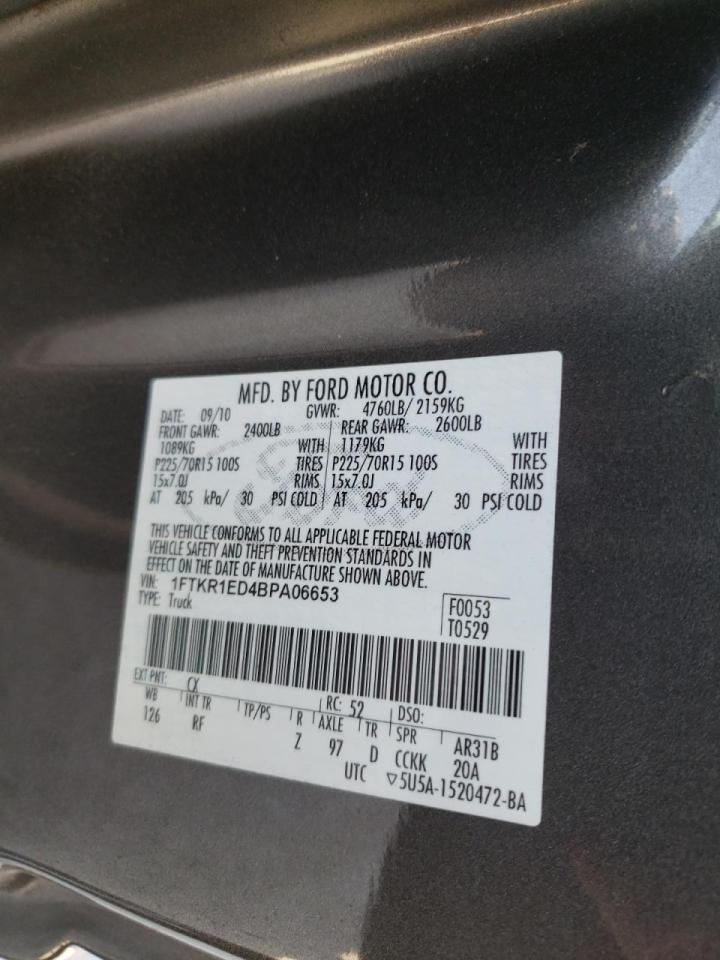 Photo 10 from auction – 2011 FORD RANGER SUP with VIN 1FTKR1ED4BPA06653