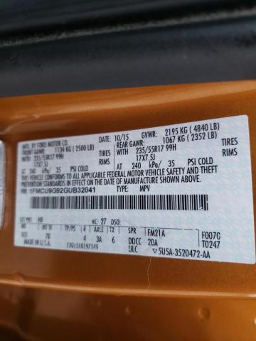 Photo 10 from auction – 2016 FORD ESCAPE SE with VIN 1FMCU9G92GUB32041