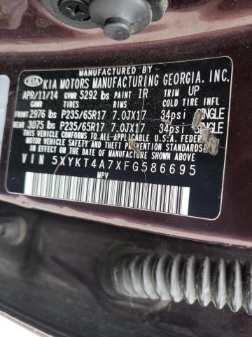 Photo 10 from auction – 2015 KIA SORENTO with VIN 5XYKT4A7XFG586695