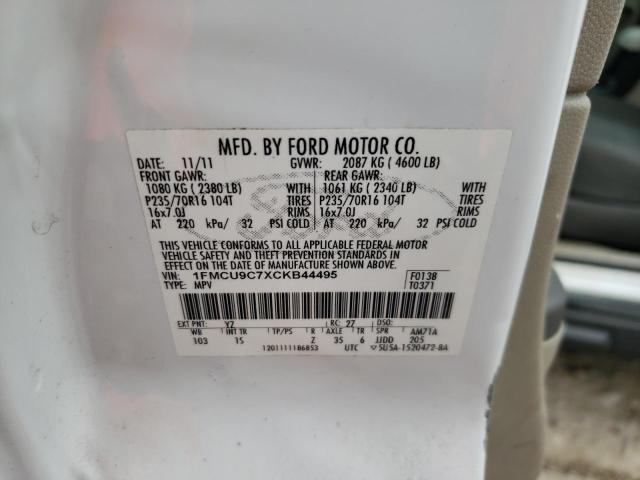 Photo 10 from auction – 2012 FORD ESCAPE XLS with VIN 1FMCU9C7XCKB44495