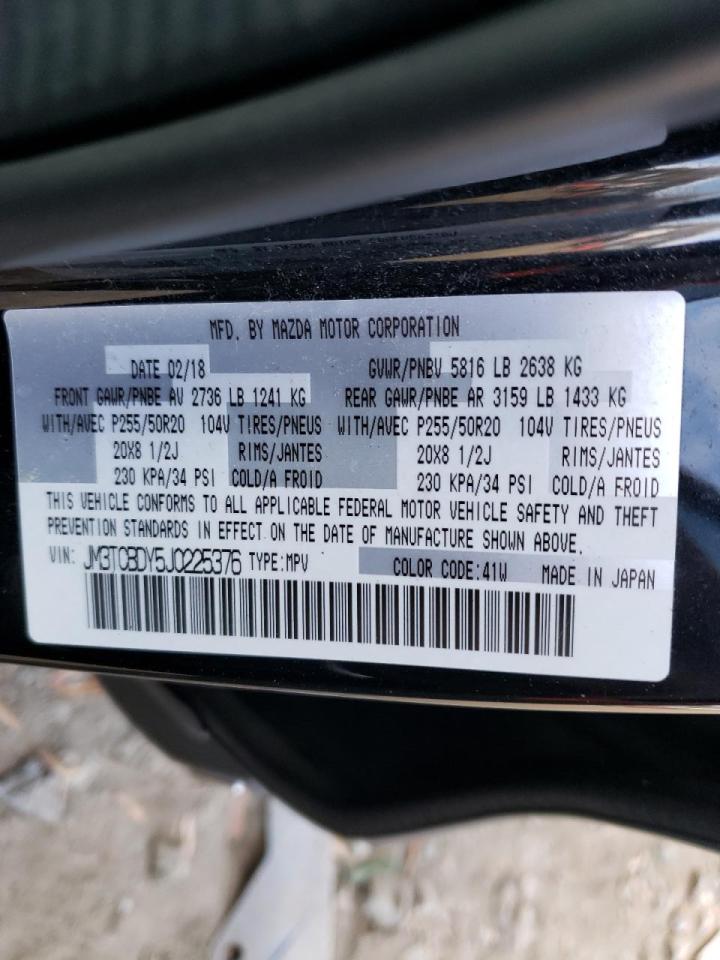 Photo 10 from auction – 2018 MAZDA CX-9 GRAND with VIN JM3TCBDY5J0225376