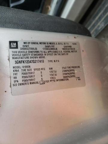Photo 10 from auction – 2007 CHEVROLET AVALANCHE with VIN 3GNFK12347G217419
