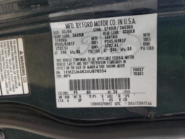 Photo 10 from auction – 2004 FORD EXPLORER E with VIN 1FMZU64K34UB78554