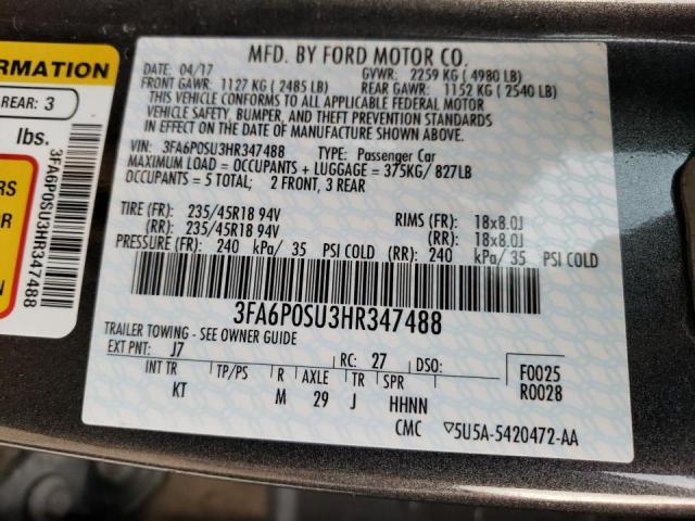 Photo 10 from auction – 2017 FORD FUSION TIT with VIN 3FA6P0SU3HR347488