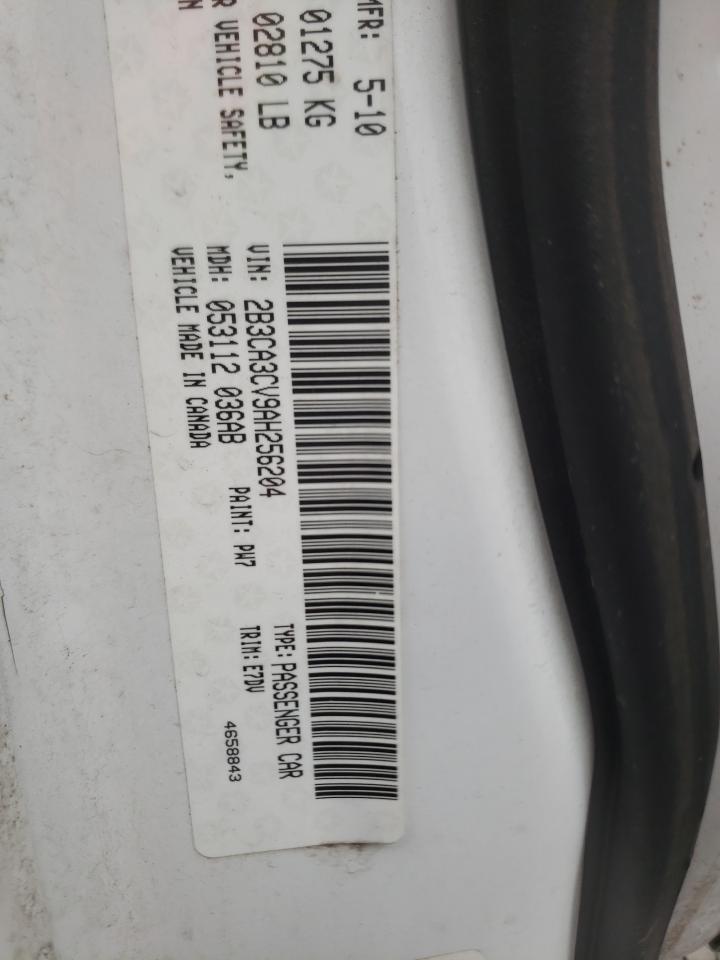 Photo 10 from auction – 2010 DODGE CHARGER SX with VIN 2B3CA3CV9AH256204