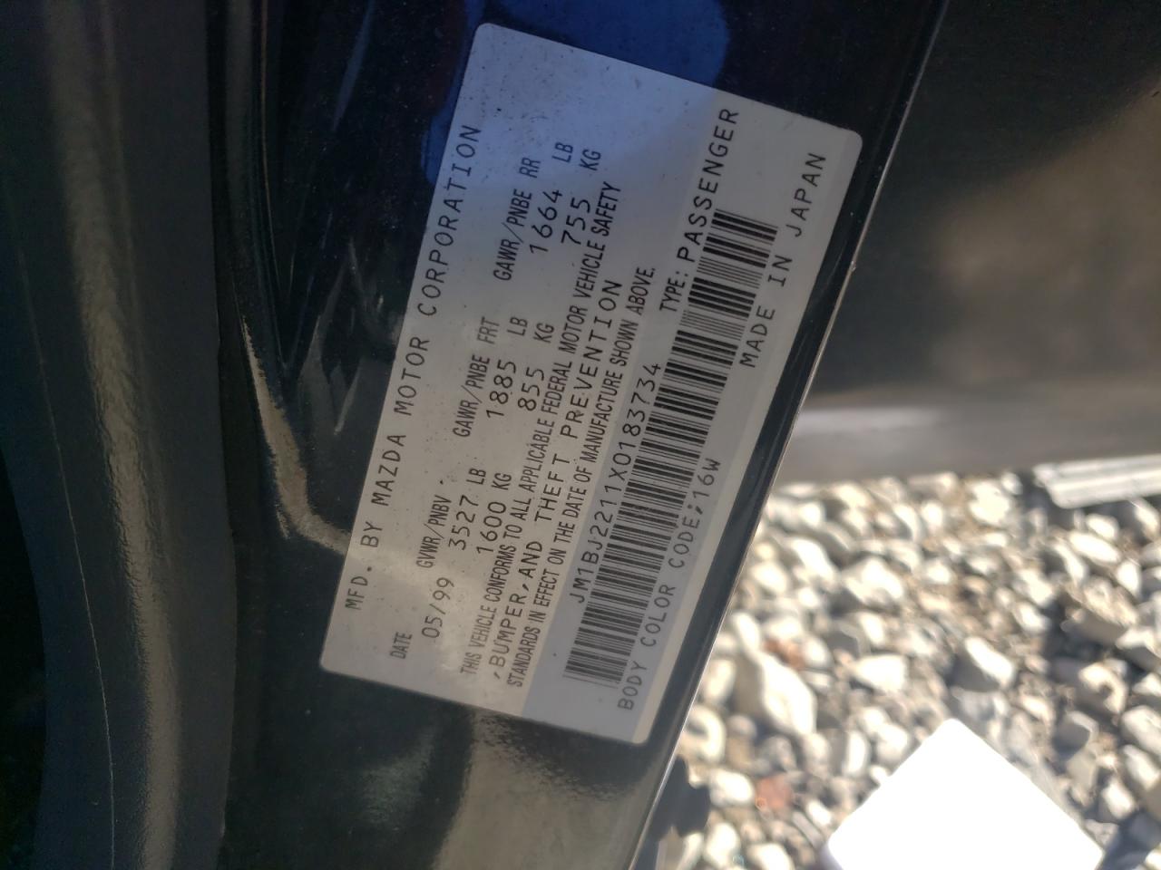 Photo 10 from auction – 1999 MAZDA PROTEGE ES with VIN JM1BJ2211X0183734