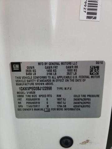 Photo 10 from auction – 2011 GMC ACADIA SLE with VIN 1GKKVPED3BJ122898