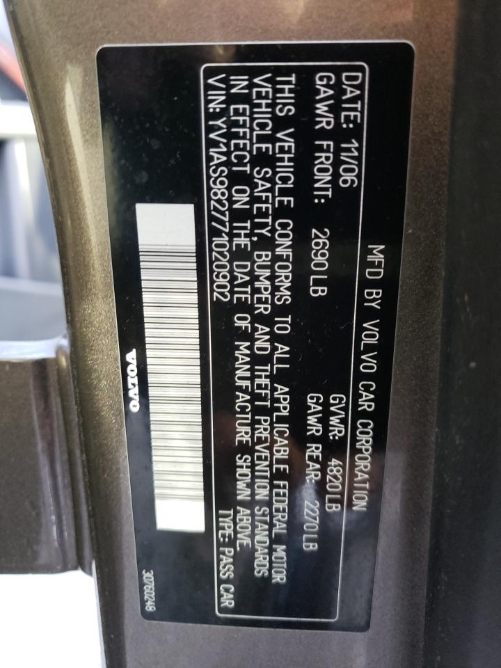 Photo 10 from auction – 2007 VOLVO S80 3.2 with VIN YV1AS982771020902