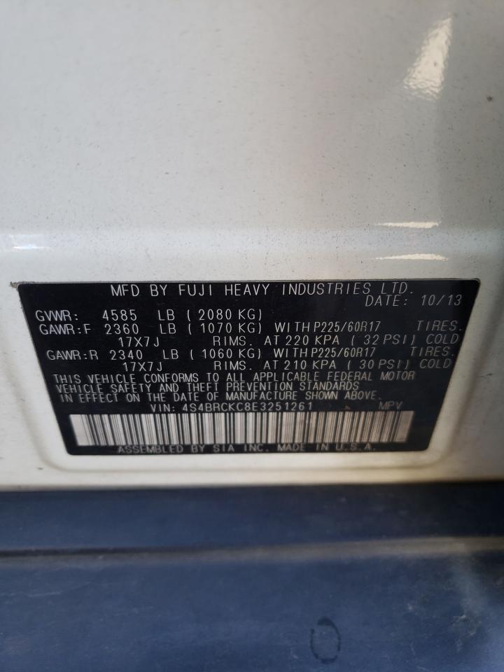 Photo 10 from auction – 2014 SUBARU OUTBACK 2. with VIN 4S4BRCKC8E3251261
