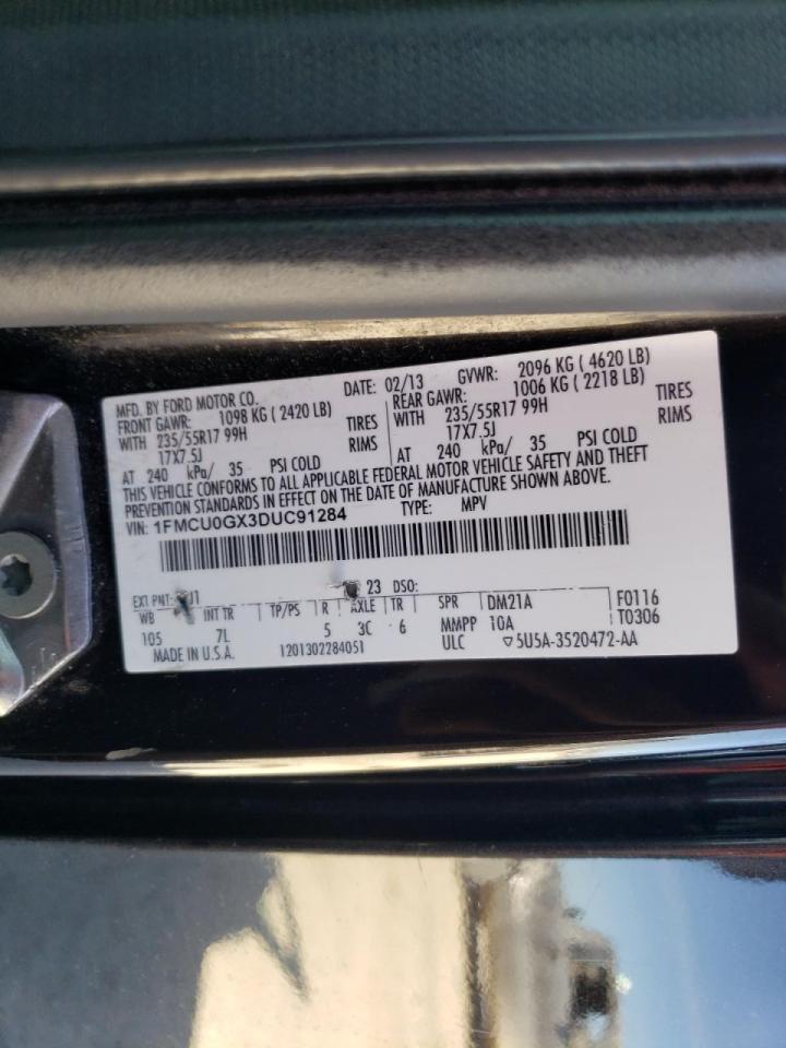 Photo 10 from auction – 2013 FORD ESCAPE SE with VIN 1FMCU0GX3DUC91284