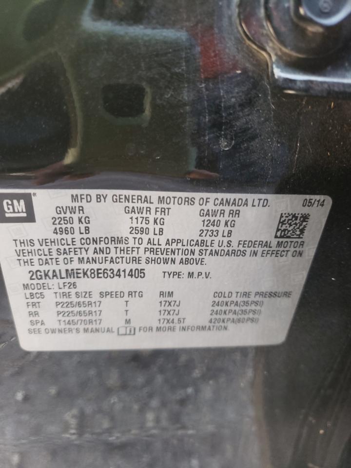 Photo 10 from auction – 2014 GMC TERRAIN SL with VIN 2GKALMEK8E6341405
