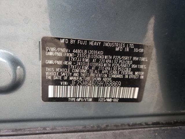 Photo 10 from auction – 2009 SUBARU FORESTER 2 with VIN JF2SH64609H768869