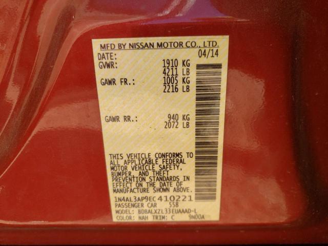 Photo 10 from auction – 2014 NISSAN ALTIMA 2.5 with VIN 1N4AL3AP9EC410221