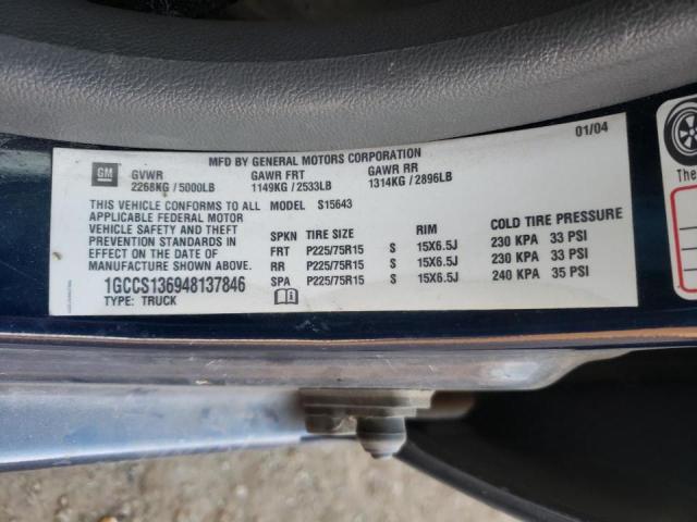 Photo 10 from auction – 2004 CHEVROLET COLORADO with VIN 1GCCS136948137846
