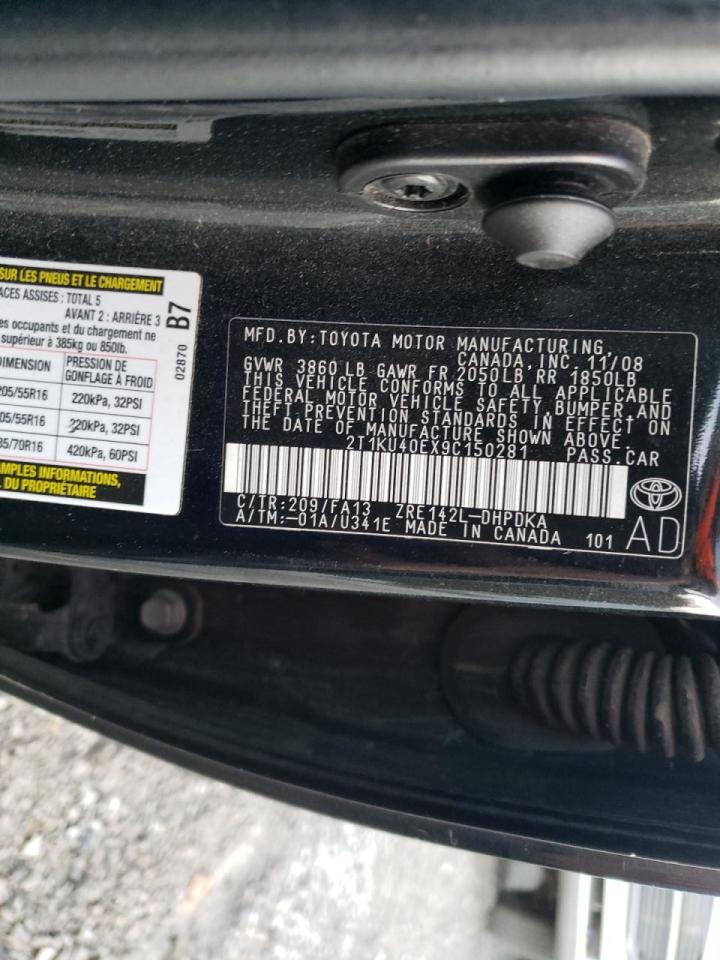 Photo 10 from auction – 2009 TOYOTA COROLLA MA with VIN 2T1KU40EX9C150281