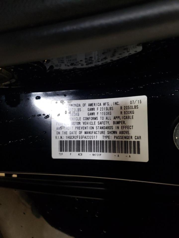 Photo 10 from auction – 2015 HONDA ACCORD SPO with VIN 1HGCR2F55FA232017