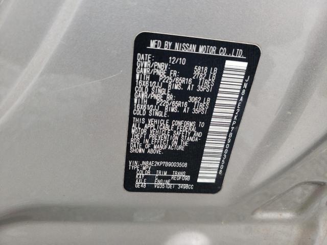 Photo 10 from auction – 2011 NISSAN QUEST S with VIN JN8AE2KP7B9003508