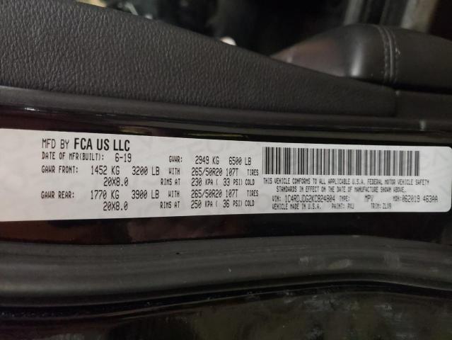 Photo 10 from auction – 2019 DODGE DURANGO GT with VIN 1C4RDJDG2KC824804