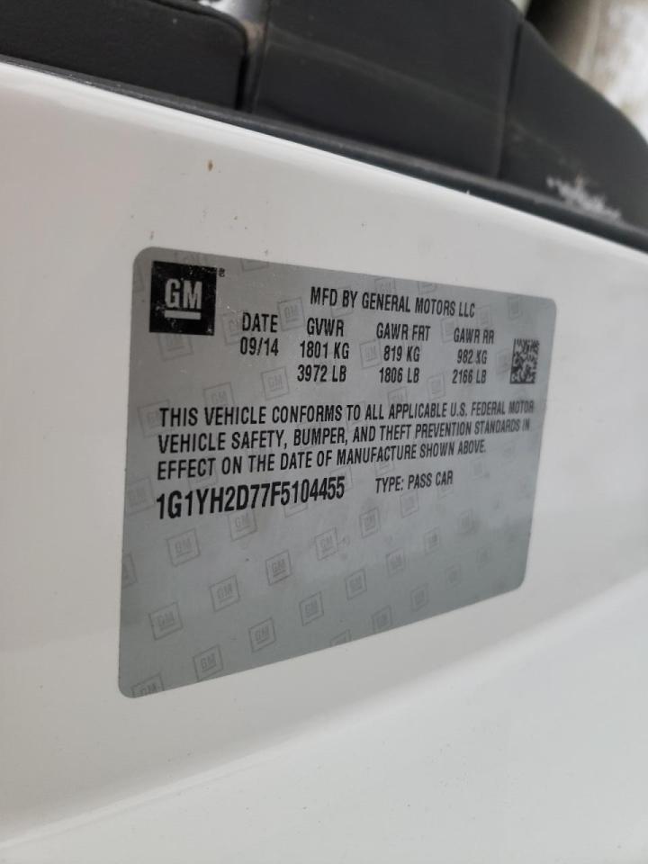Photo 10 from auction – 2015 CHEVROLET CORVETTE S with VIN 1G1YH2D77F5104455